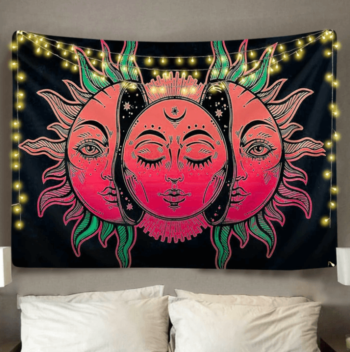 Red Sun Face Tapestry - The Tapestry Store Company