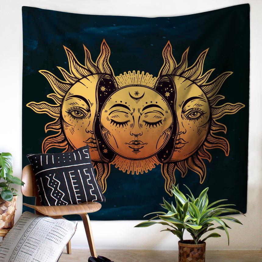 Blue Sun Face Tapestry - The Tapestry Store Company