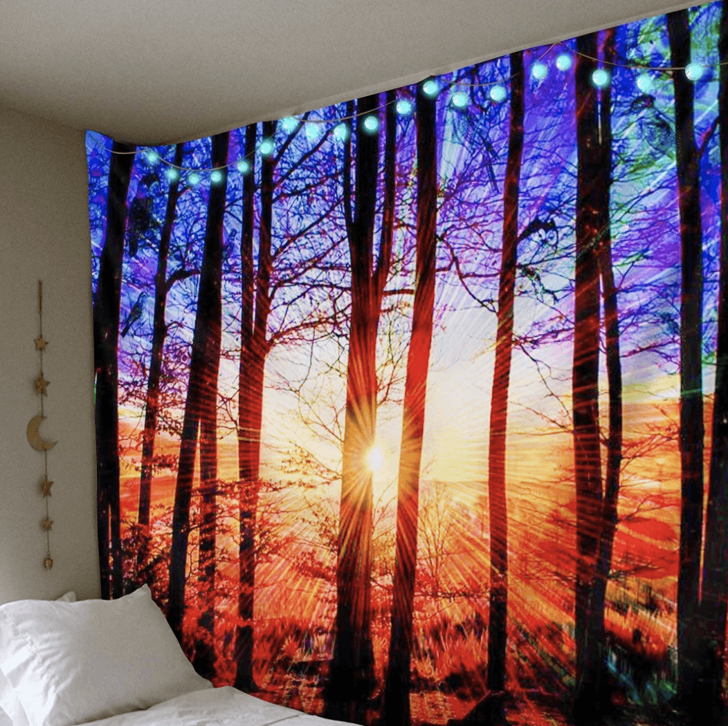 Trippy Sunrise Forest Tapestry - The Tapestry Store Company