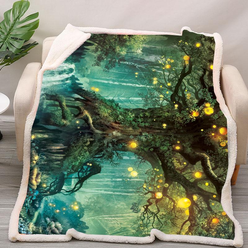 Magical Ancient Tree Sherpa Blanket - The Tapestry Store Company